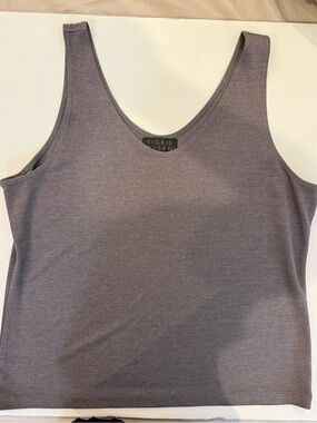 Sigrid Olsen Gray Stretch Scoop Neck Tank Top Size L